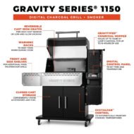 Masterbuilt 1150 Gravity Fed Charcoal BBQ Grill and Smoker - Image 6